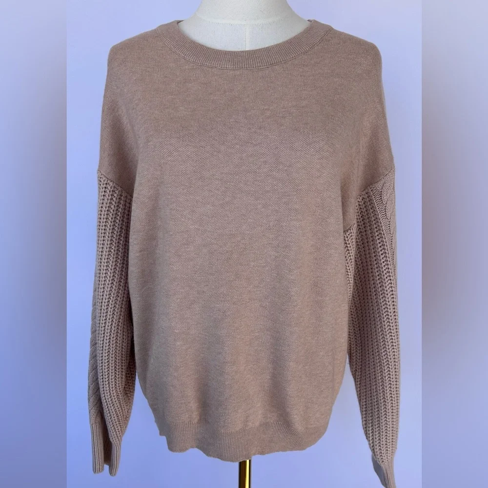 Zesica Women’s Smooth Knit Sweater Waffle/Cable Knit Sleeves Size‎ Small